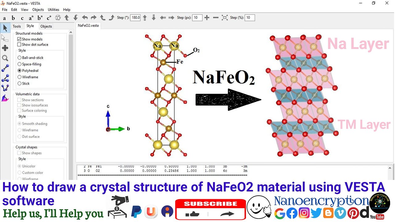 How to draw a crystal structure of NaFeO2 material using Microsoft PowerPoint