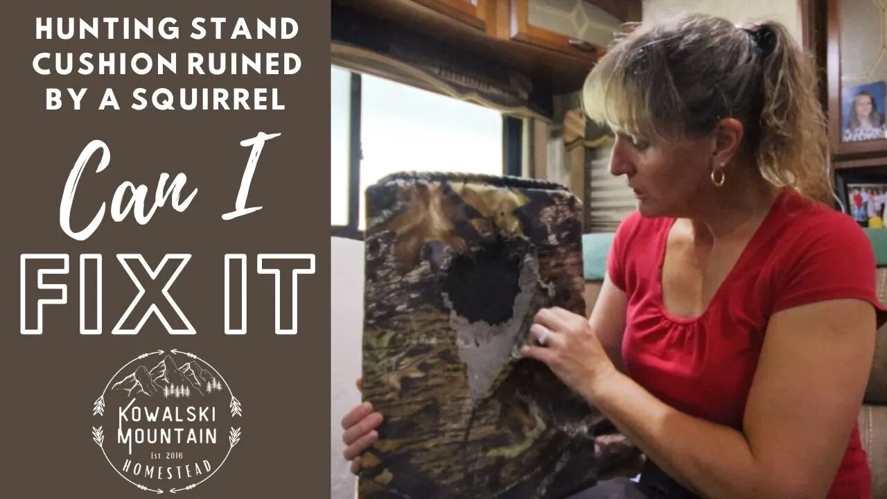 Can I Fix It? Hunting Stand Cushion Ruined by a Squirrel | Sew With Me