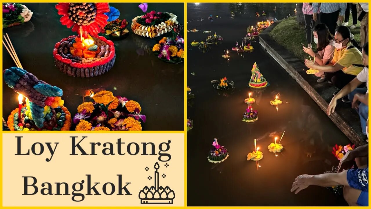 Traditional Loy Kratong - Festival of Lights Celebration - Bangkok Thailand 2023