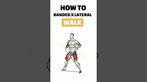 How To BANDED X LATERAL WALK #short #shorts #shortvideo #ytshorts #fitness #gym