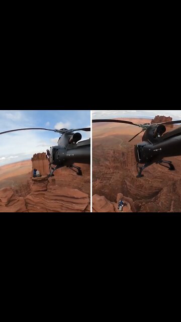 Getting dropped off on top of a cliff by helicopter