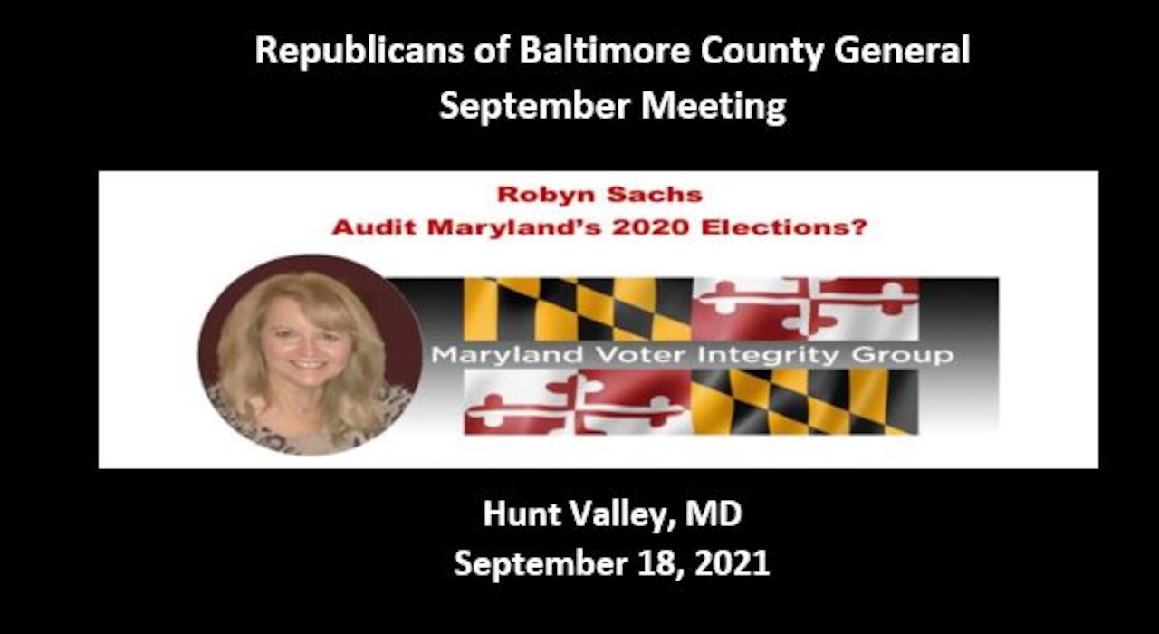 Roby Sachs: Audit Maryland 2020 Election