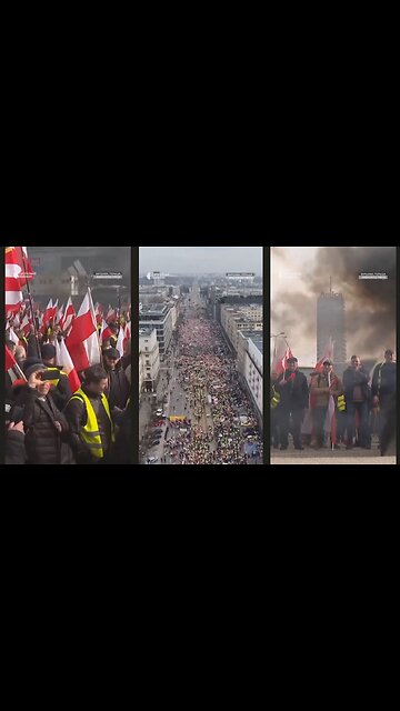 Polish Farmers in Warsaw: Massive numbers of Farmers in the capital.