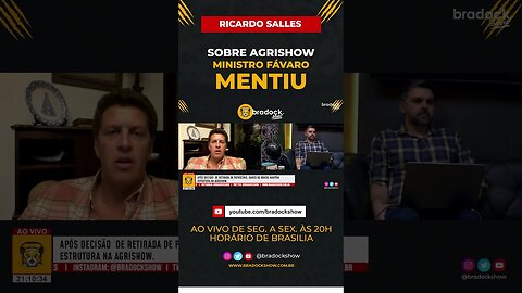 RICARDO SALLES SOBRE A AGRISHOW MINISTRO FÁVARO MENTIU #shorts