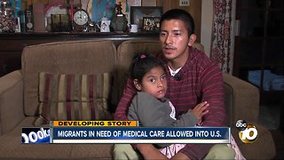 Caravan family needing medical care allowed in U.S.