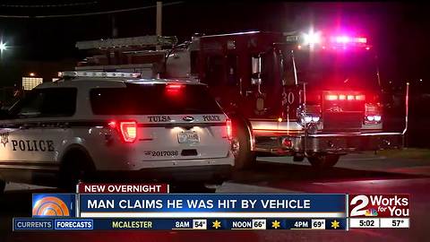 Man claims he was hit by vehicle