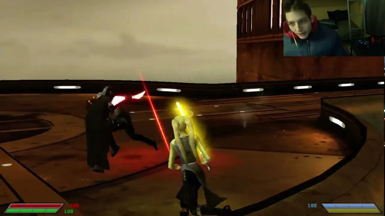 Mandalorian VS Grand Inquisitor In A Battle With Commentary In Star Wars Jedi Knight Jedi Academy