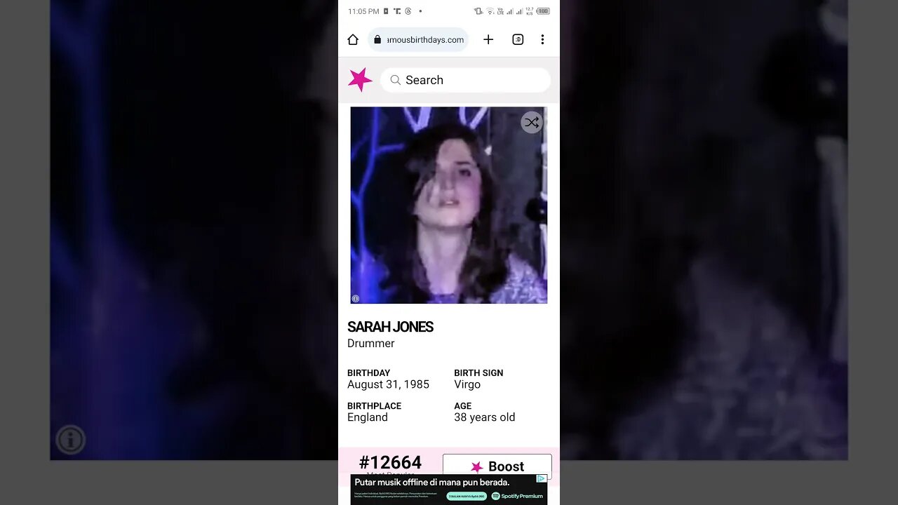 HAPPY 38 BIRTHDAY SARAH JONES Drummer