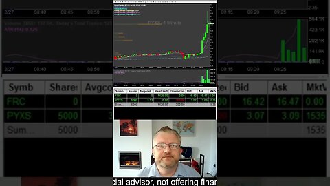 Trader makes $1,150 on $PYXS Gap 'n' Go Trade Live. #shorts