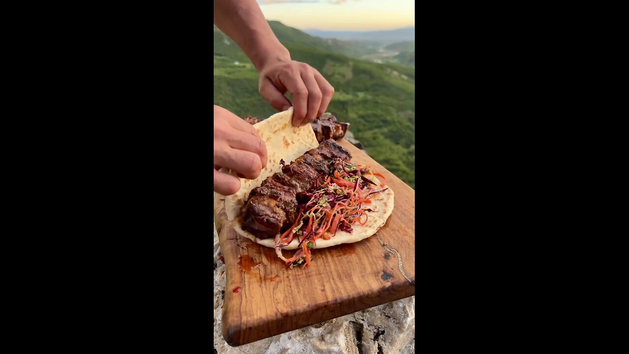 Outdoor Cooking Beef Tortillas