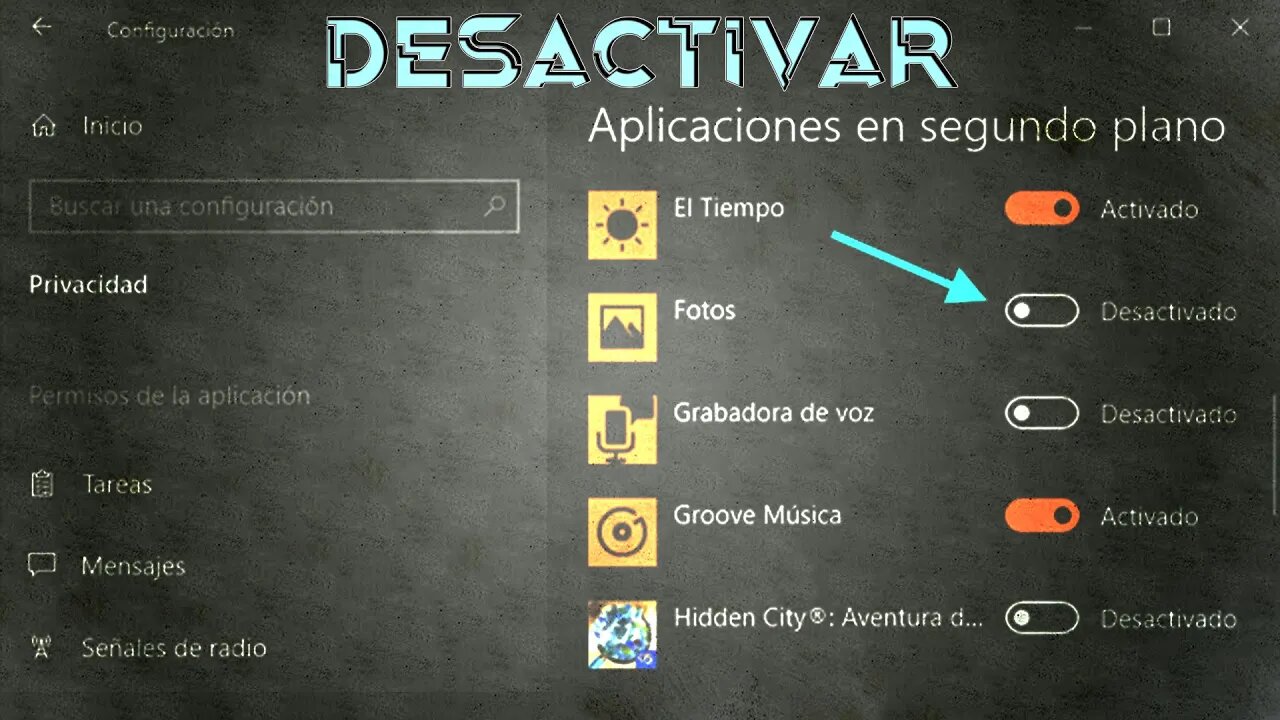 Como desactivar aplicaciones en segundo plano