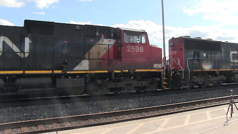 CN 8844 CN 2598 & CN 5710 Engines Manifest Train Eastbound On Strathroy Sub