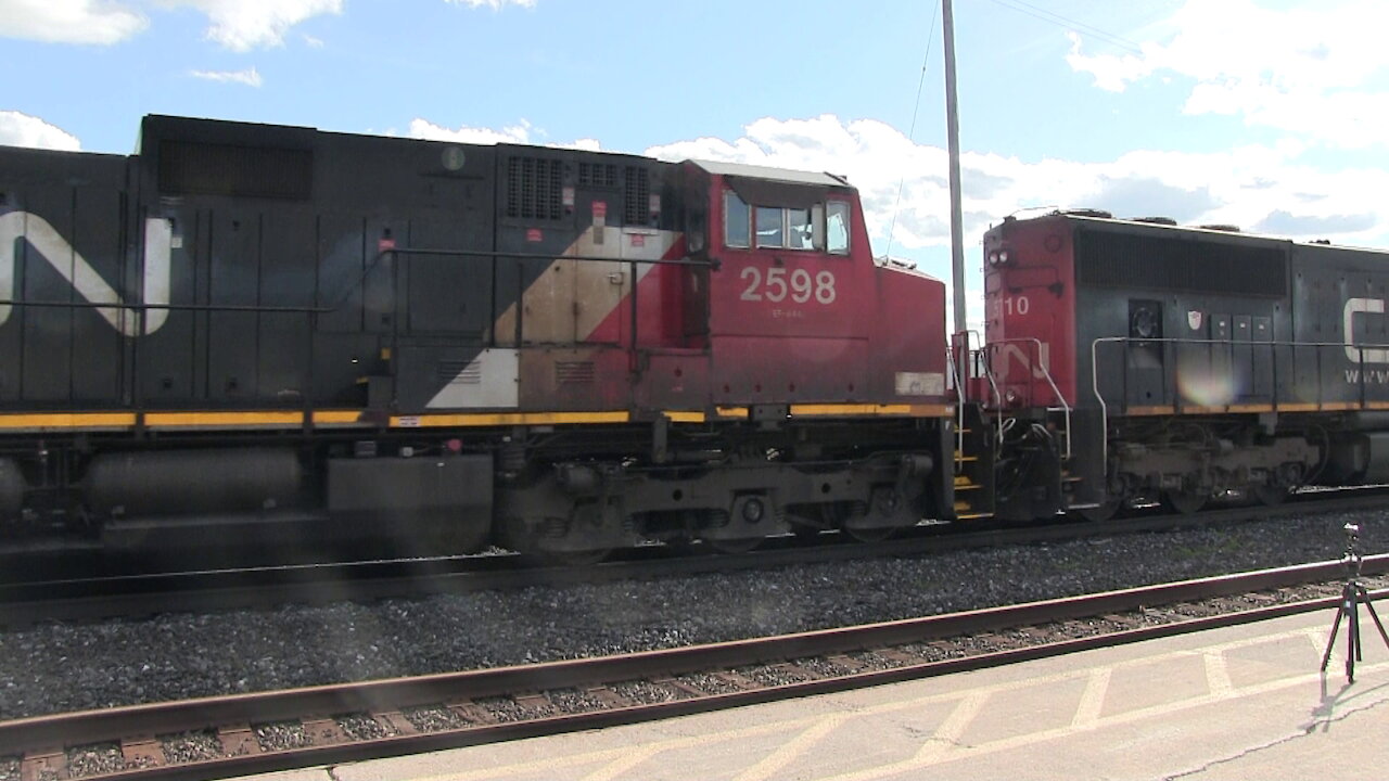 CN 8844 CN 2598 & CN 5710 Engines Manifest Train Eastbound On Strathroy Sub