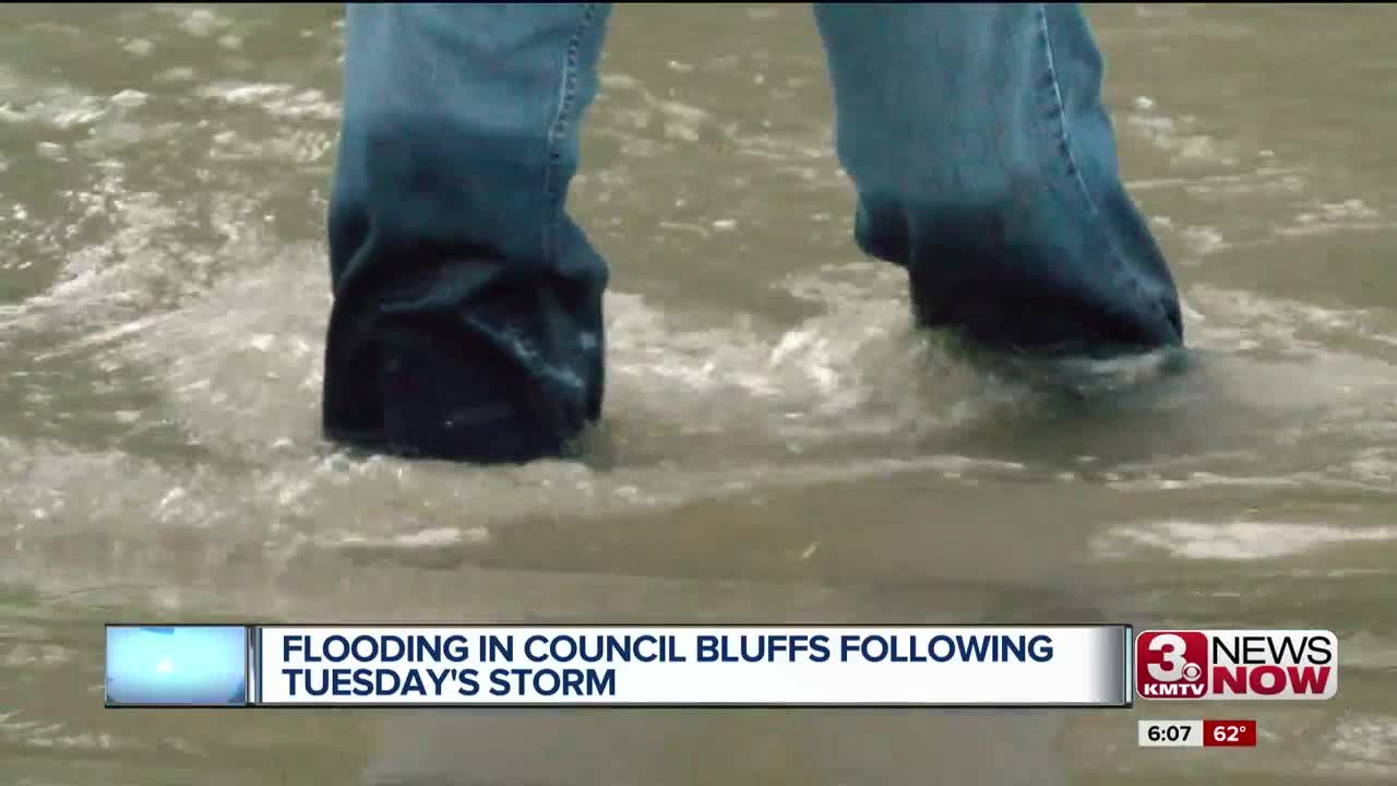 Flooding in Council Bluffs following Tuesday's storm