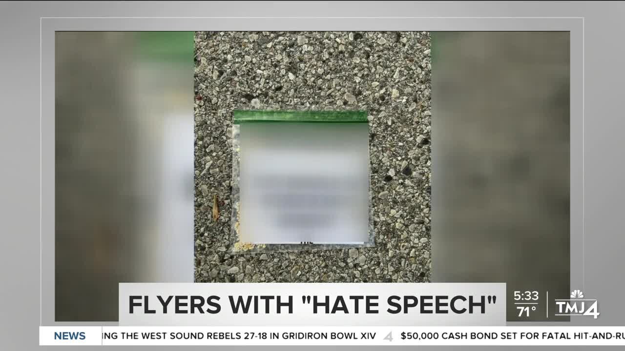 More than 70 hate speech flyers found in Whitefish Bay