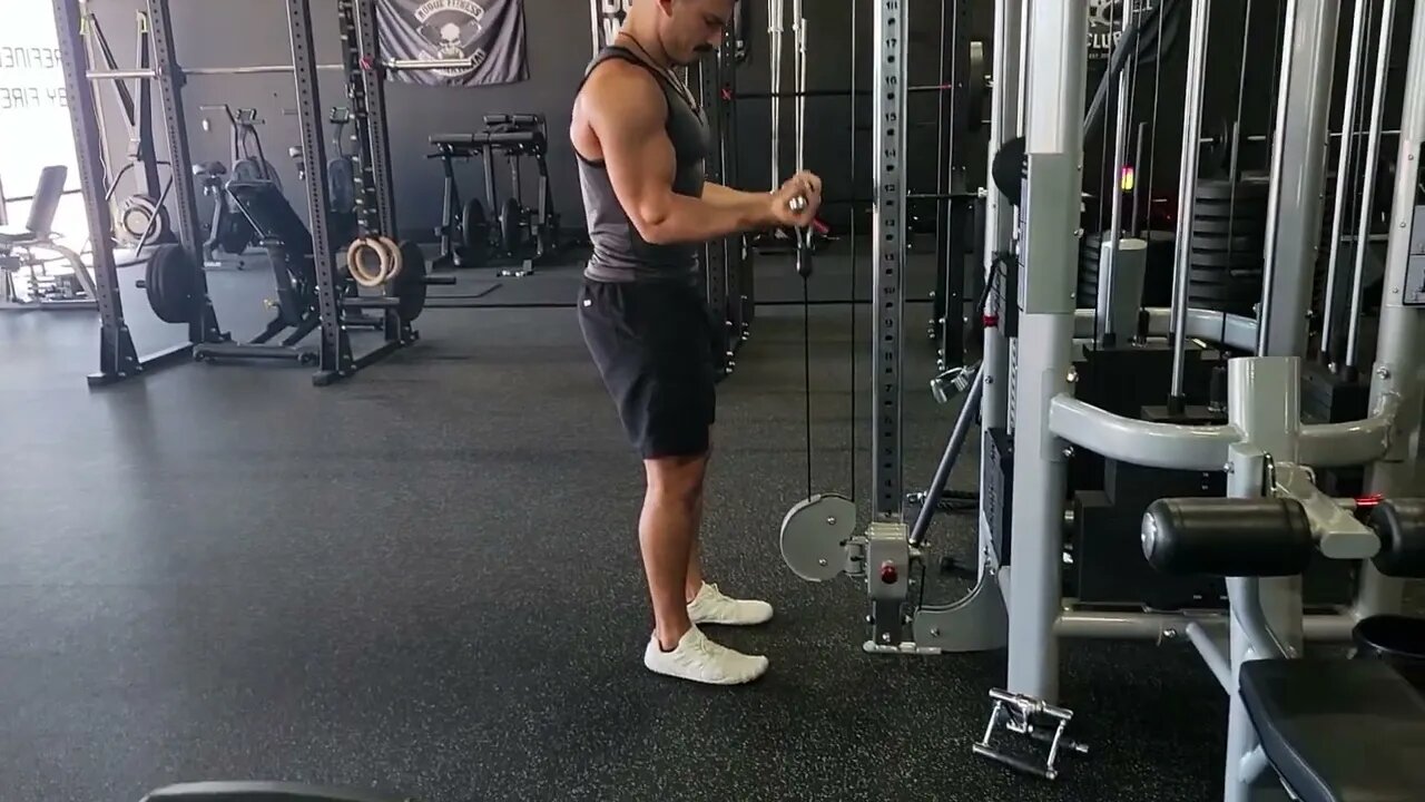 Straight Bar Cable Bicep Curls