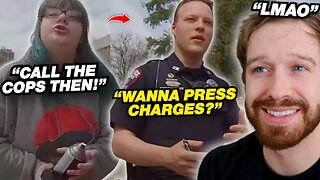 Unhinged Pro-Abortion Feminist Wrecks Mans Signs, Assaults Him And Gets ARRESTED