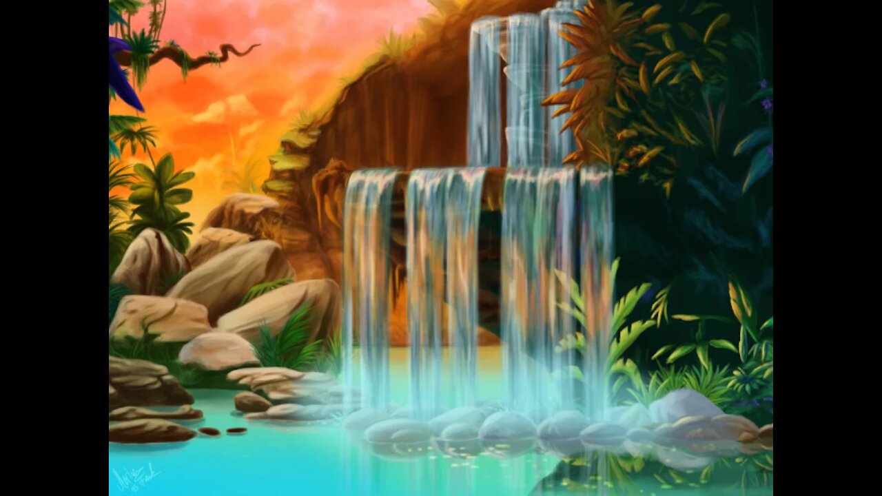 At the waterfall "the Miracle of Beauty'