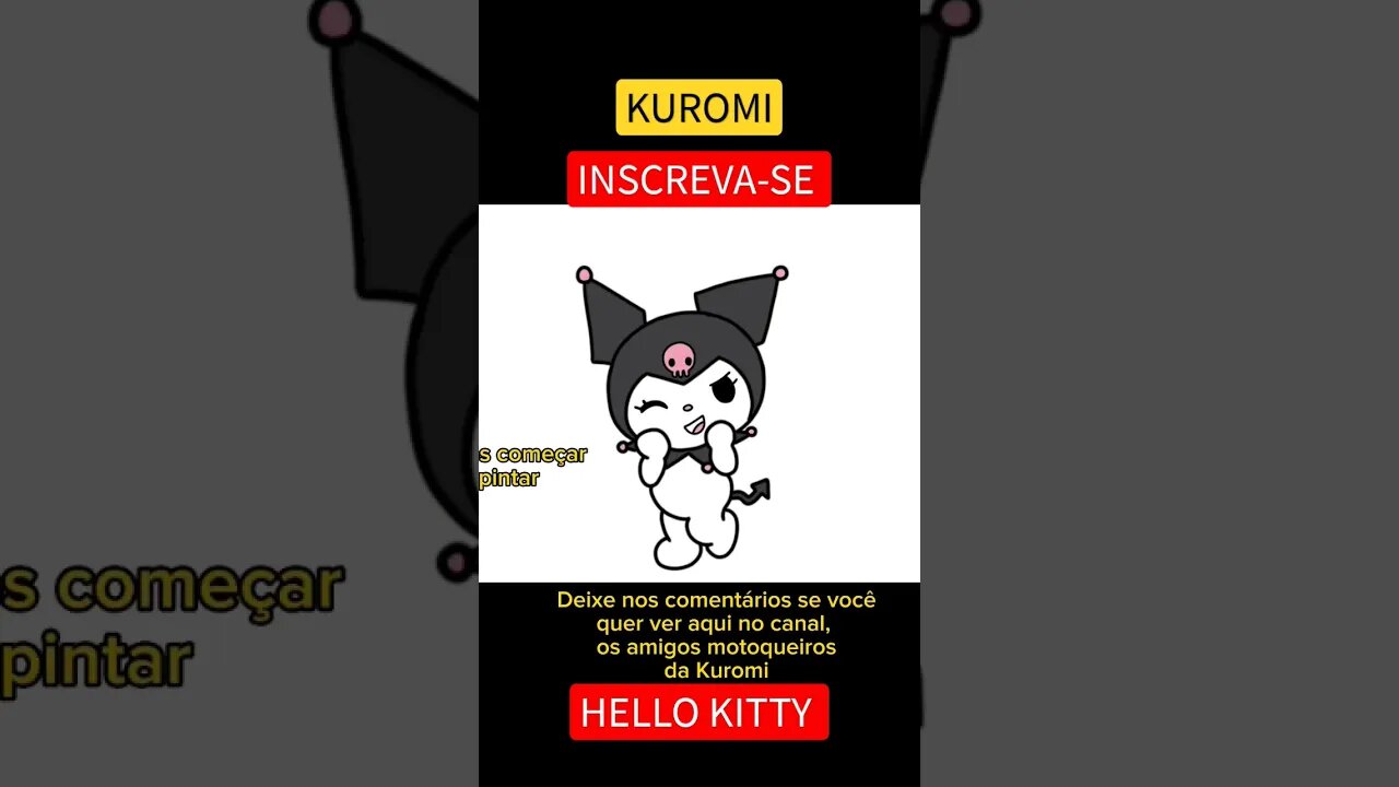 COMO DESENHAR KUROMI - HELLO KITTY #shorts #kuromi #hellokitty