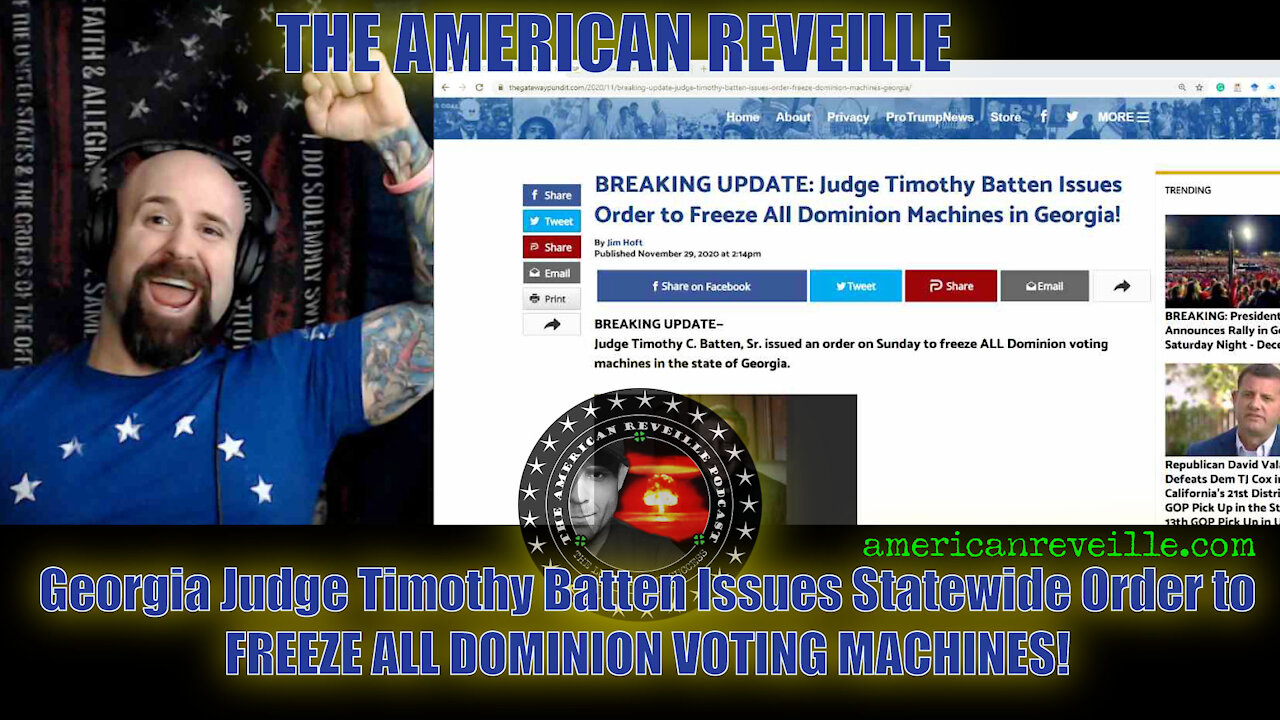 Georgia Judge Timothy Batten Issues Statewide Order to FREEZE ALL DOMINION VOTING MACHINES!