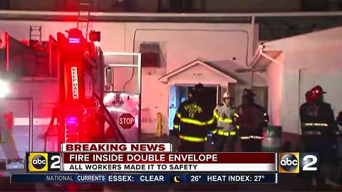 Crews at the scene of business fire in Baltimore