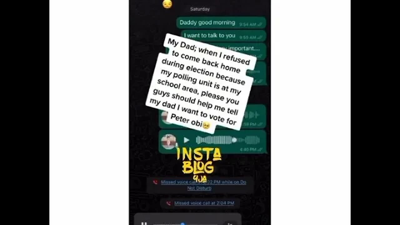 Nigerian man chides his daughter for refusing to stay at home for the elections.