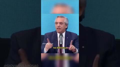 Alberto Fernandes presidente da Argentina dá uma "lição de moral" nos brasileiros