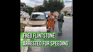 Fred Flintstone Arrested for Speeding