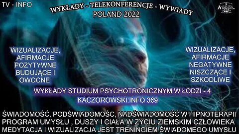 ŚWIADOMOŚCI PODSWIADOMOŚĆ NADŚWIADOMOŚĆ, PROGRAM UMYSŁU, DUSZY I CIAŁA W ZYCIU ZIEMSKIM CZŁOWIEKA TV