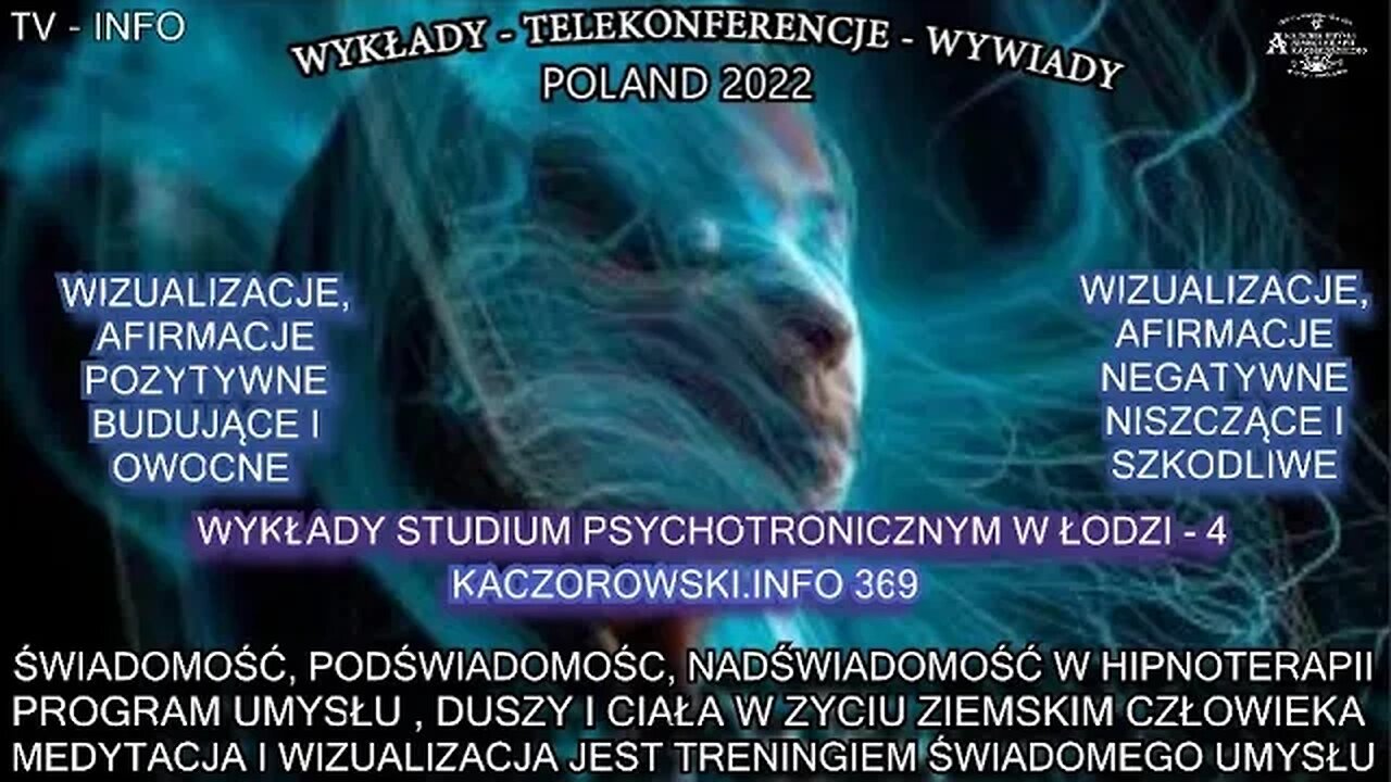 ŚWIADOMOŚCI PODSWIADOMOŚĆ NADŚWIADOMOŚĆ, PROGRAM UMYSŁU, DUSZY I CIAŁA W ZYCIU ZIEMSKIM CZŁOWIEKA TV
