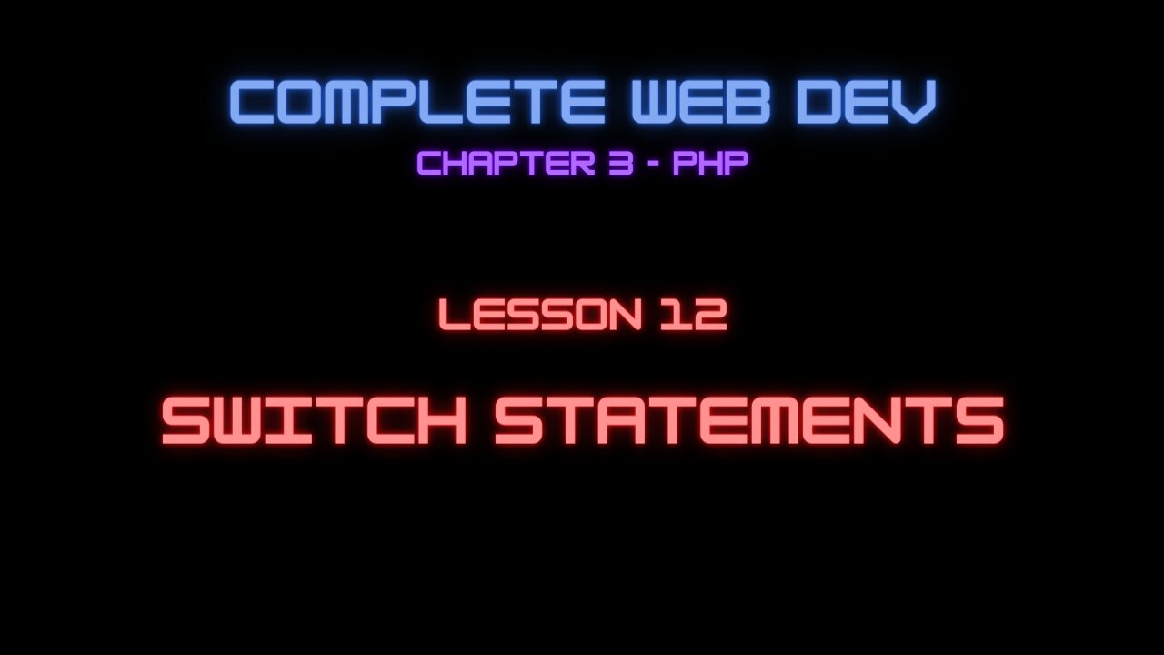 Complete Web Developer Chapter 3 - Lesson 12 Switch Statements