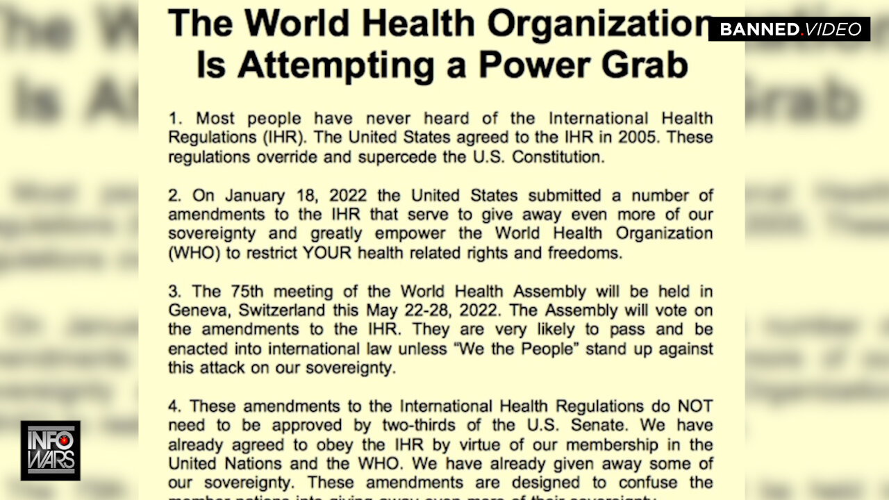 The World Health Organization is Attempting a Power Grab!!!