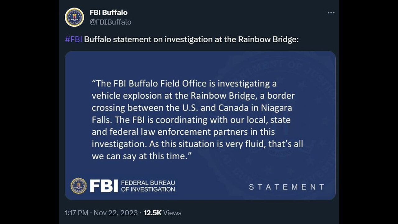 Car explodes at the Rainbow Bridge in Niagara Falls at the Canada/U.S. Border.