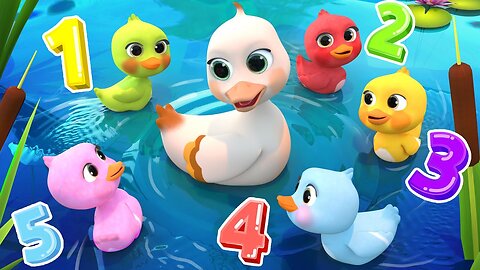 5 Little Ducks(Learn Colors Song) | Nursery Rhymes & Kids Songs