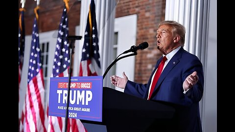 Former President Donald Trump delivers remarks following his arraignment