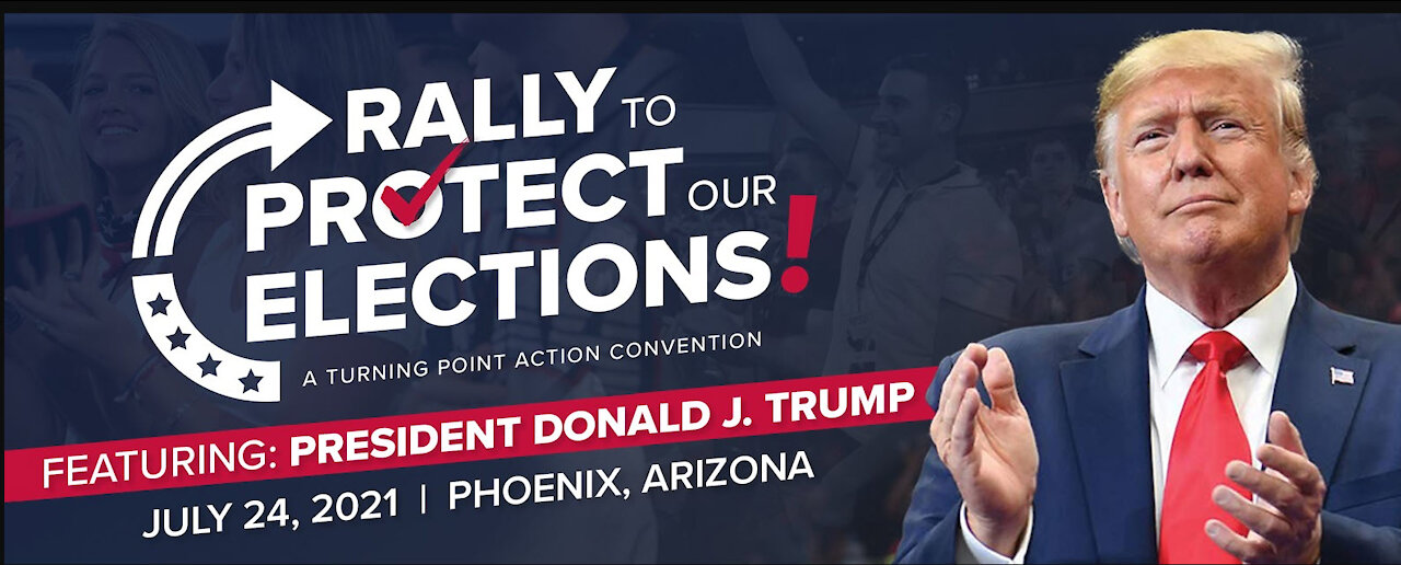 Arizona: Thousands lined up today hours before Trump speech at "Rally To Protect Our Elections"