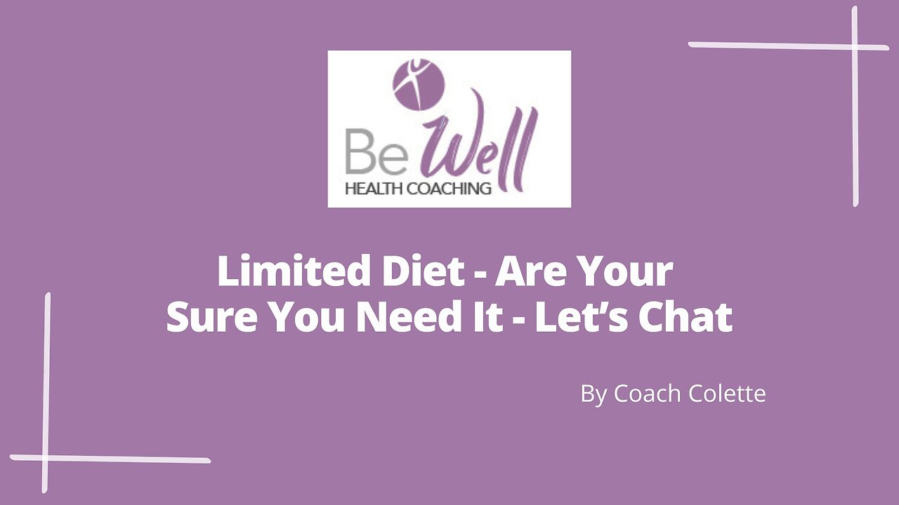 Limited Diet - Are You Sure You Need It? Lets Chat