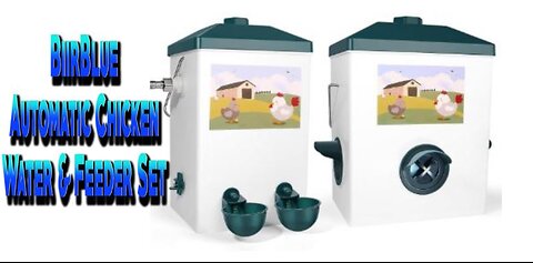 Biir Blue Automatic Chicken Feeder & Waterer.