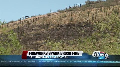 Fireworks spark "A" Mountain fire