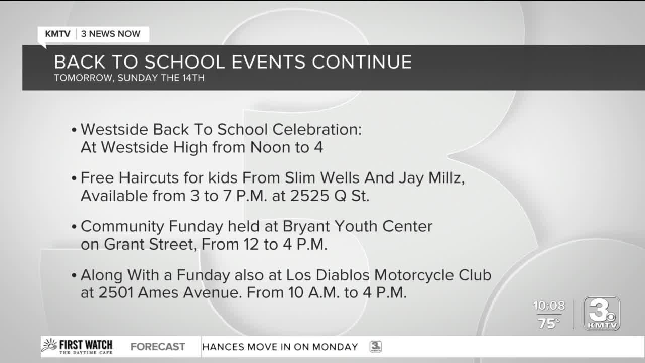 Back-to-school events continue across the Omaha metro on Sunday