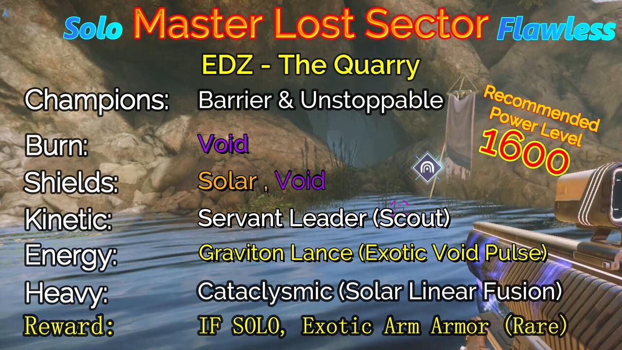 Destiny 2 Master Lost Sector: EDZ - The Quarry on my Warlock Solo-Flawless 11-17-22