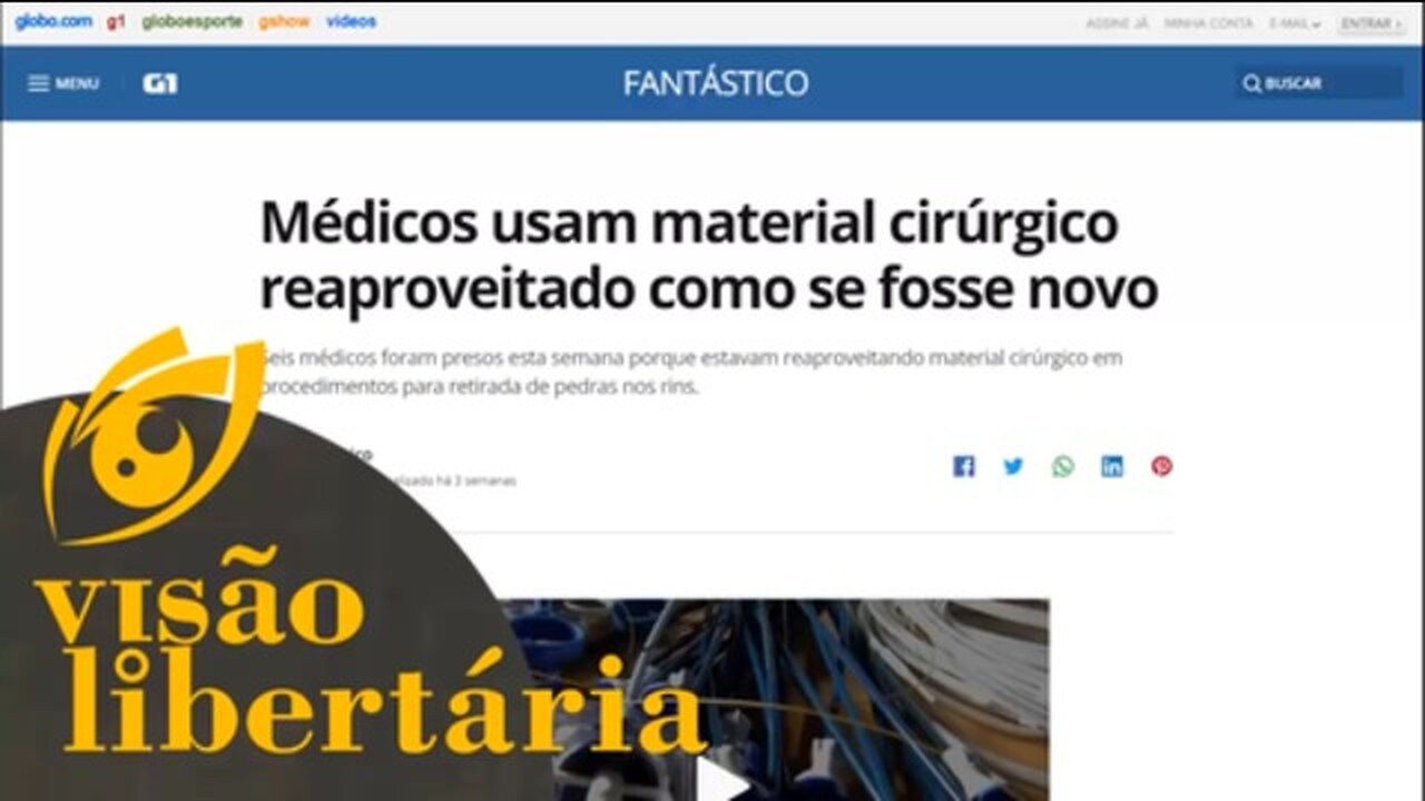 Reutilizar material cirúrgico é proibido na rede privada | Visão Libertária - 12/01/20 | ANCAPSU