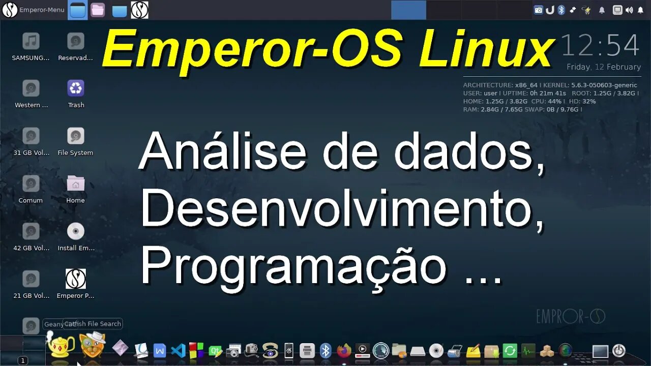 Emperor-OS Linux mais de 200 aplicativos ferramentas importantes de programação e ciência de dados