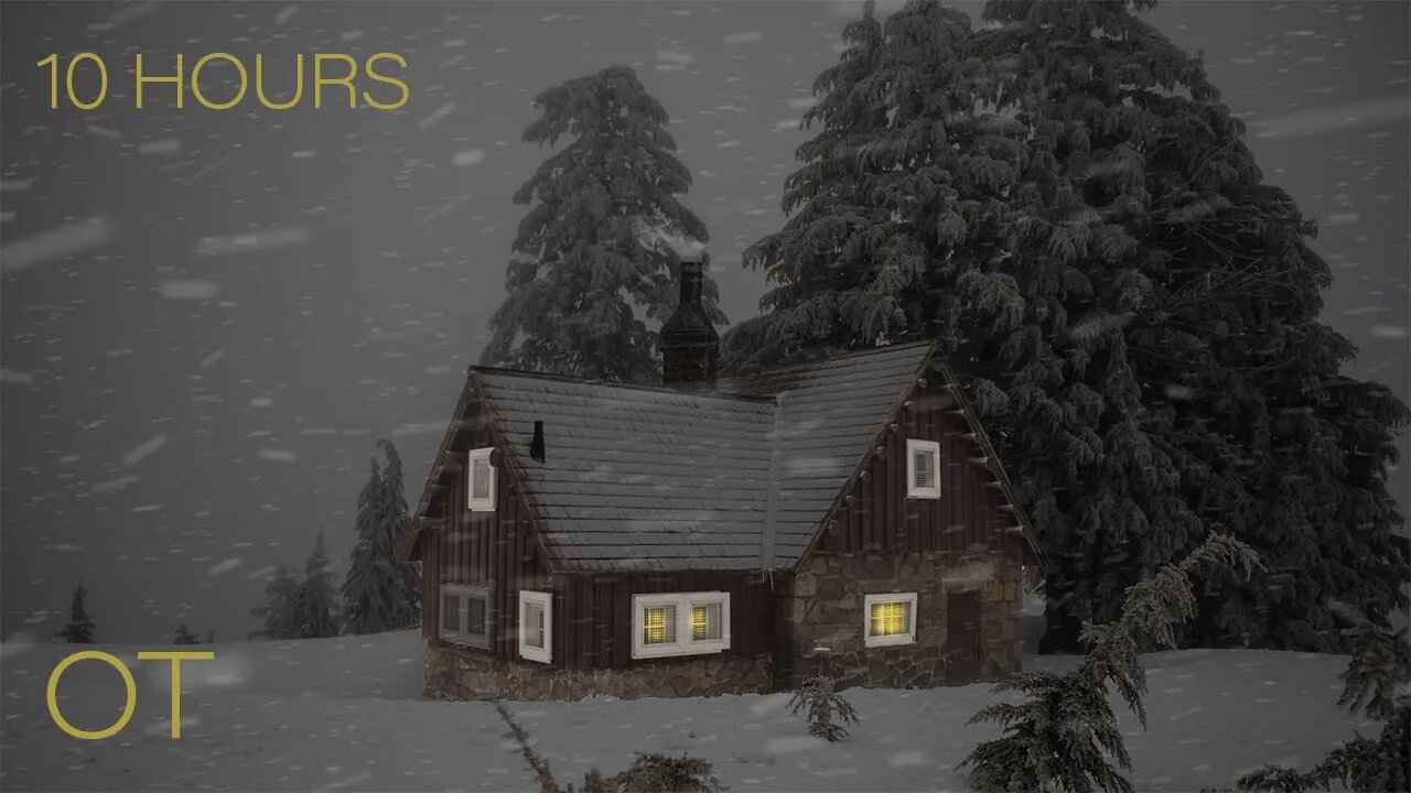 Blizzard at the Cabin | Howling wind and blowing snow for Relaxing| Study| Sleep| Winter Ambience V8