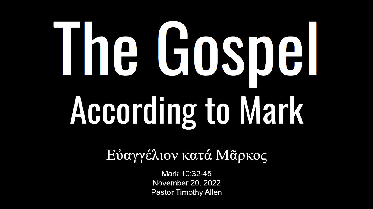 Mark 10:32-45 The Plan