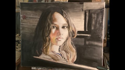 oil portrait; stacking glazes with drybrushed darks then opaques