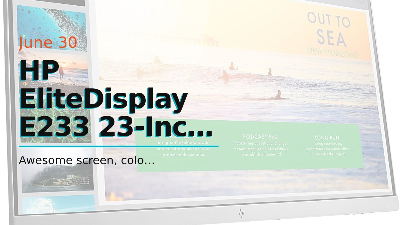 HP EliteDisplay E233 23-Inch Screen LED-Lit Monitor Silver (1FH46AA#ABA)