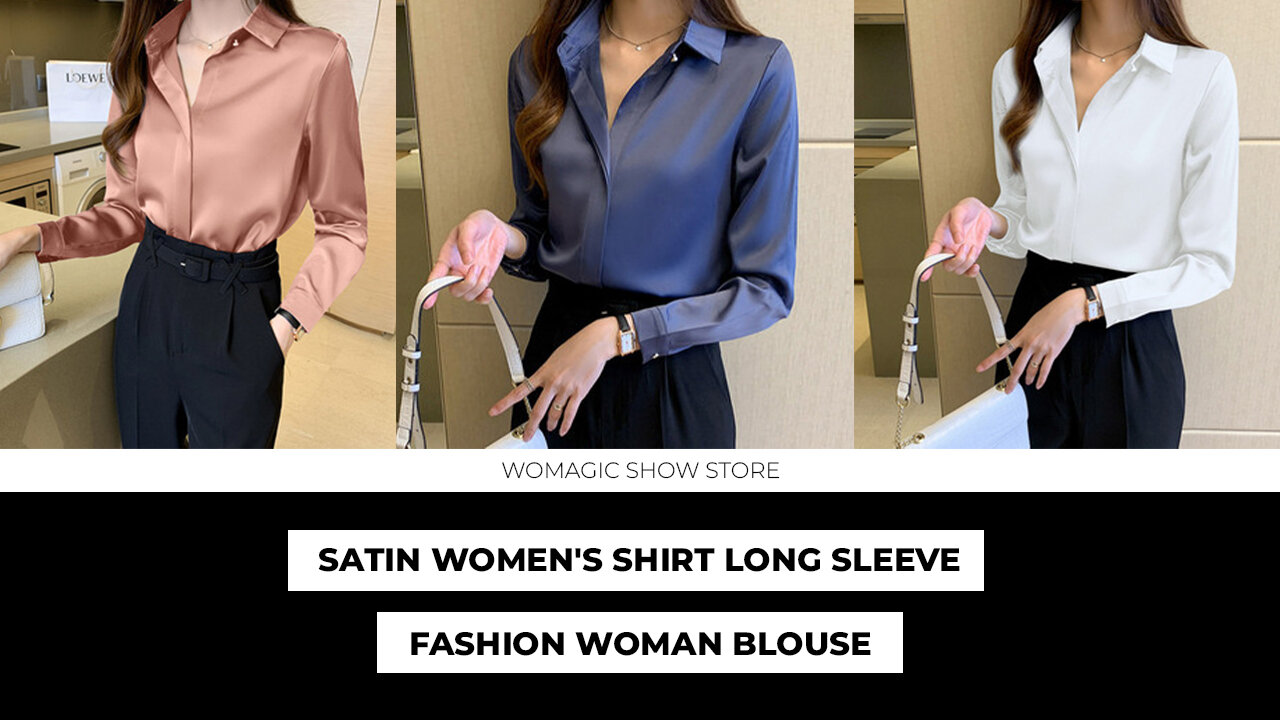 Satin Women's Shirt Long Sleeve Fashion Woman Blouse 2023 👚🛍️