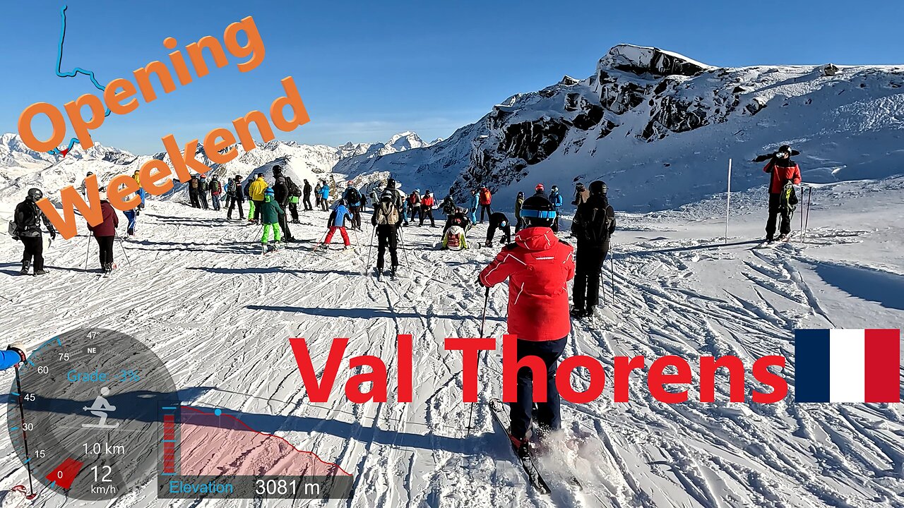 [4K] Skiing Val Thorens Les3Vallées, Grand Opening Weekend Bustling Resort! France, GoPro HERO11