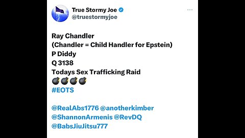 💥🐸🍿 Stormy Patriot Joe - Q 3138 - Delta Mar 20 - Diddy & Ray Chandler